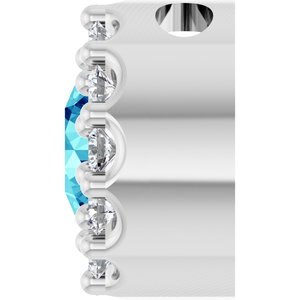 Platinum Natural Blue Zircon & .08 CTW Natural Diamond Halo-Style Pendant