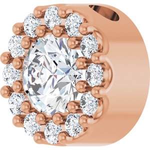 14K Rose Gold 1/3 CTW Natural Diamond Halo-Style Pendant
