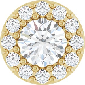 14K Yellow Gold 1/3 CTW Natural Diamond Halo-Style Pendant