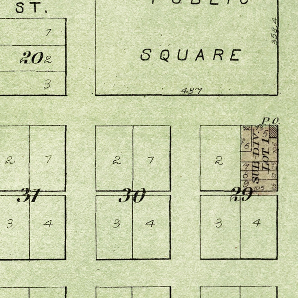 Vintage Map of Bishop Hill, Illinois 1893