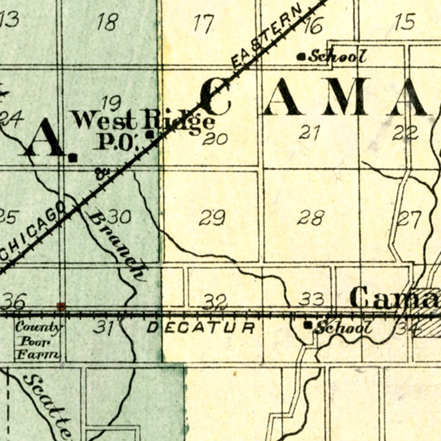 Vintage Map of Douglas County, Illinois 1893