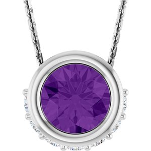 Accented Bezel-Set Necklace or Pendant
