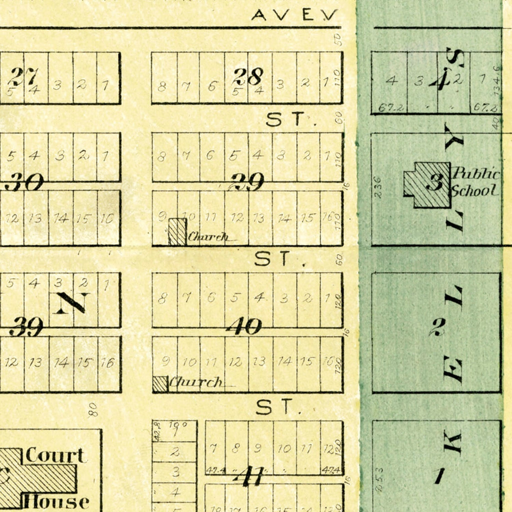 Vintage Map of Tuscola, Illinois 1893