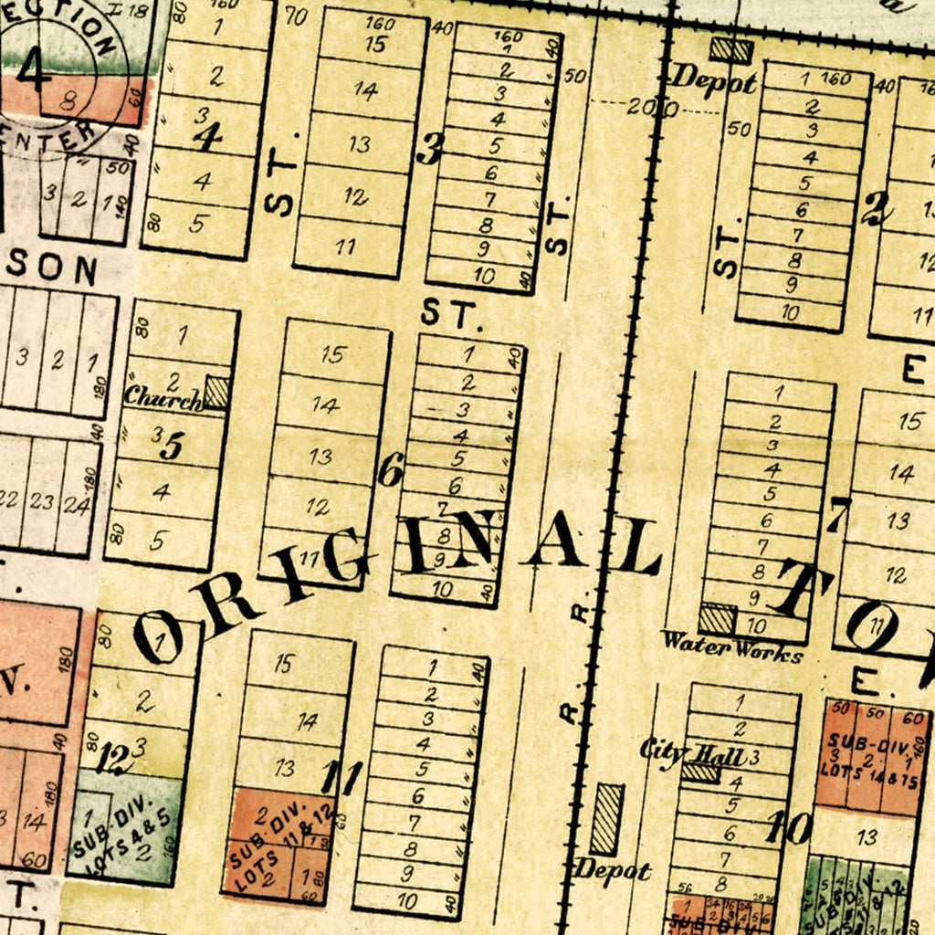 Vintage Map of Arcola, Illinois 1893
