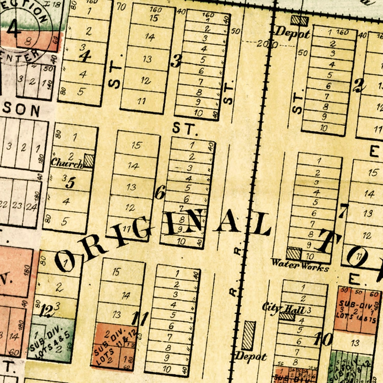 Vintage Map of Arcola, Illinois 1893