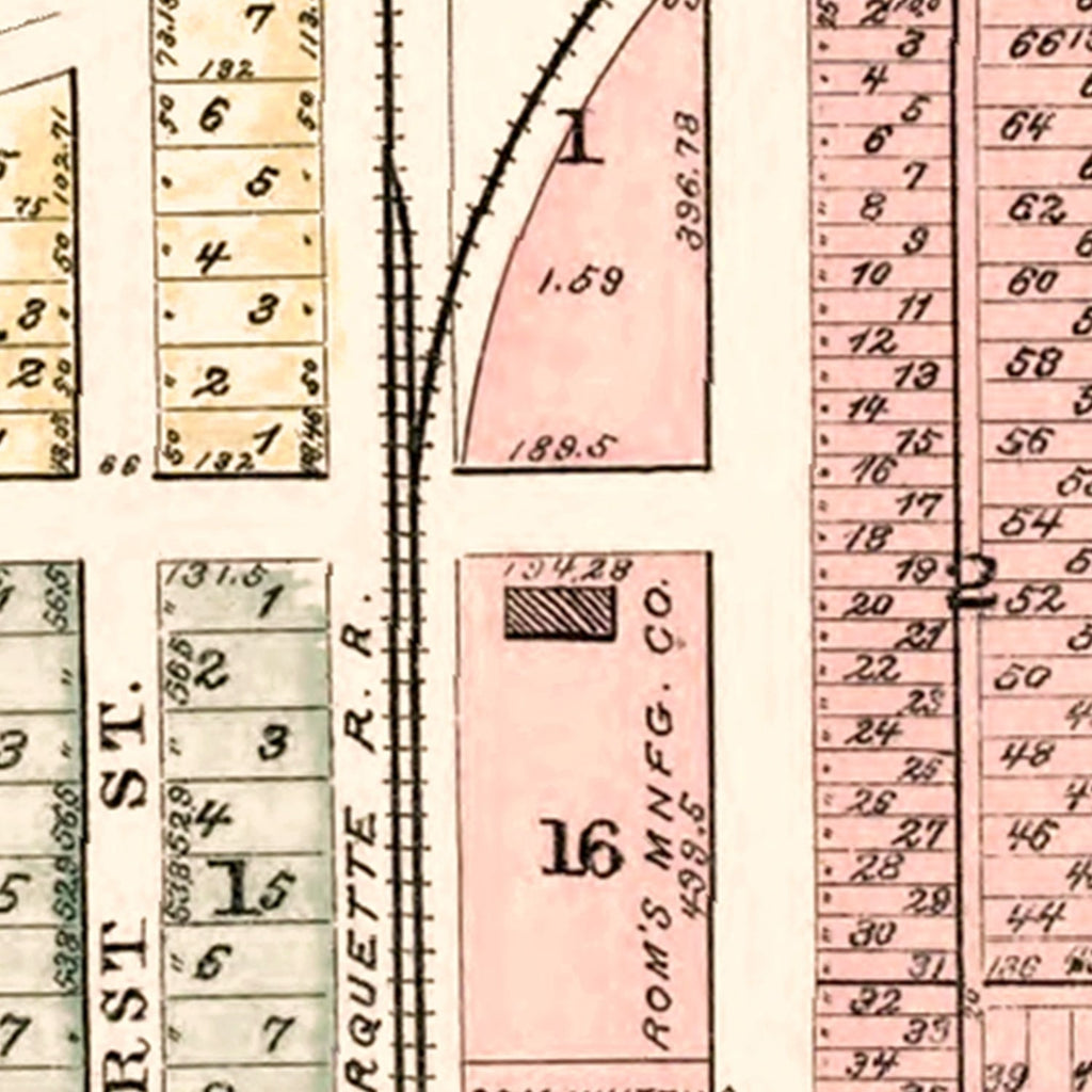 Vintage Map of Romulus, Michigan 1893