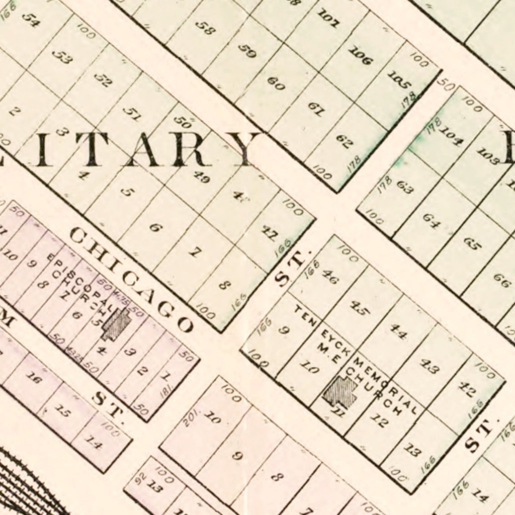 Vintage Map of Dearborn, Michigan 1893