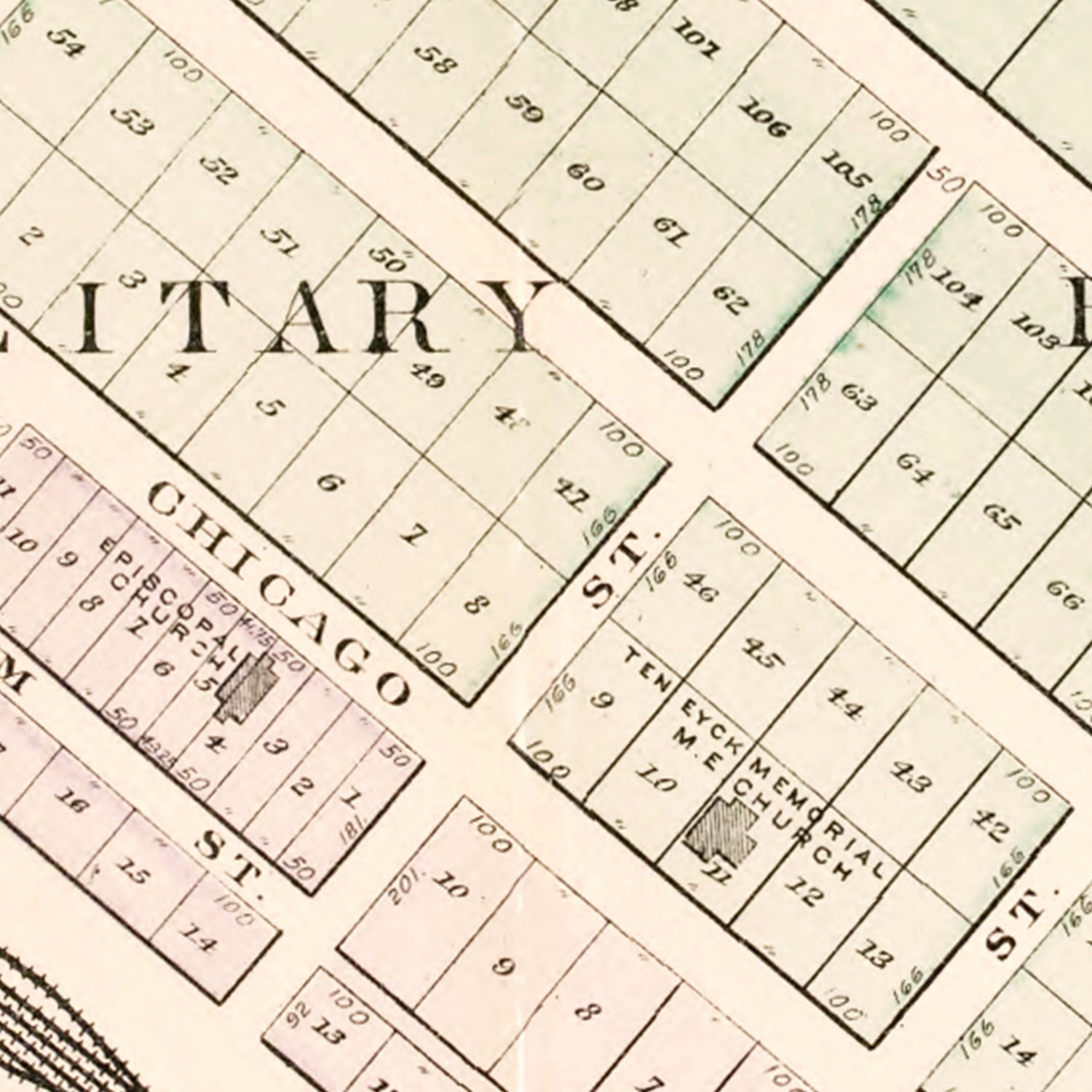 Vintage Map of Dearborn, Michigan 1893