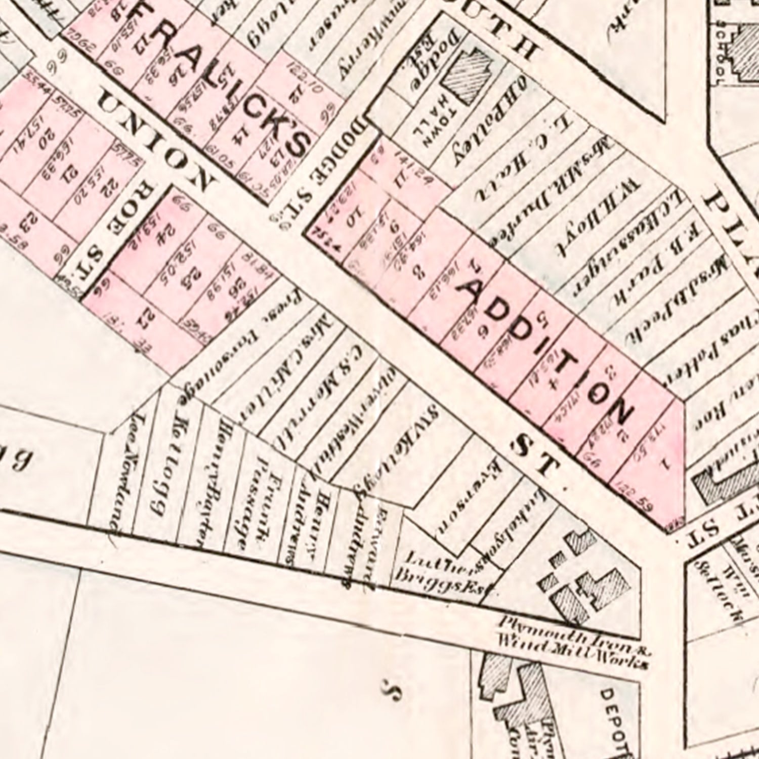 Vintage Map of Plymouth, Michigan 1893
