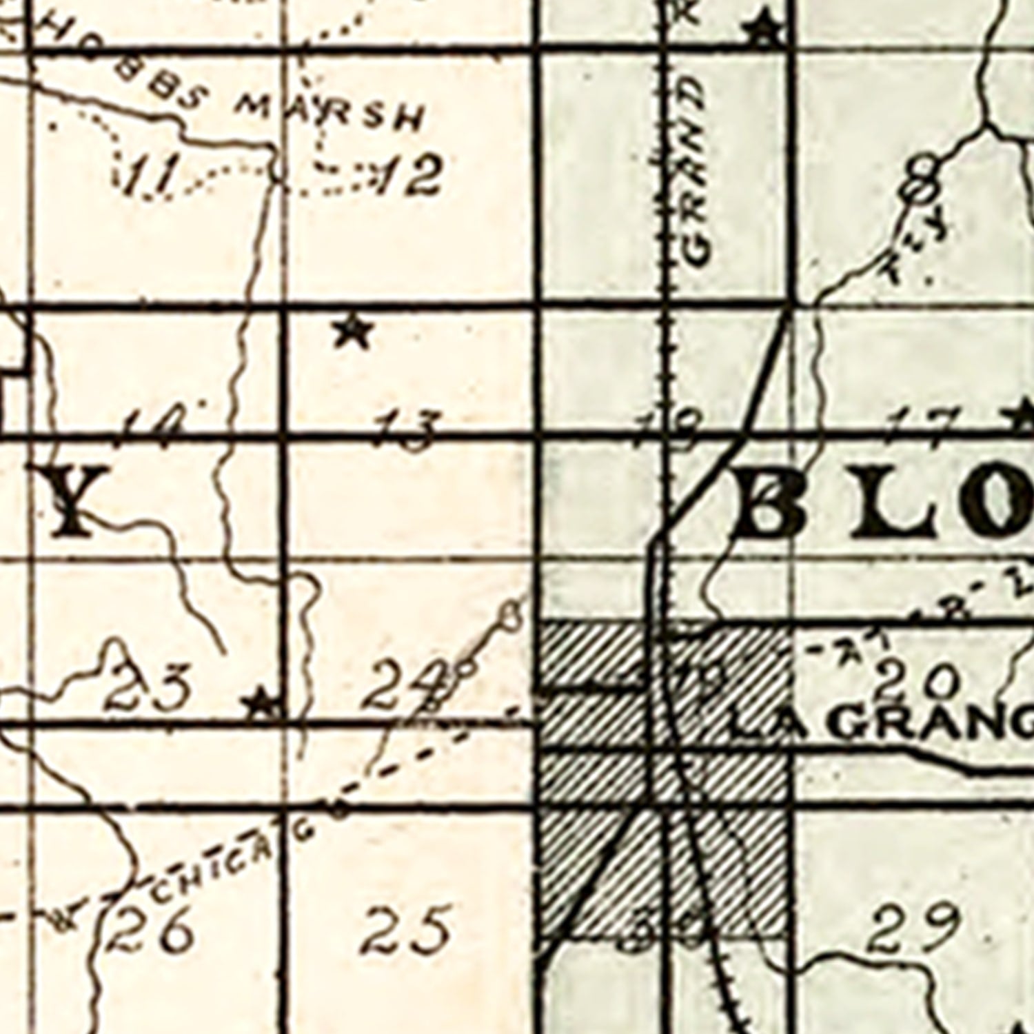 Vintage Map of Lagrange County, Indiana 1893