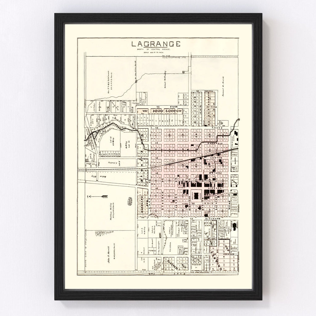 Vintage Map of LaGrange, Indiana 1893