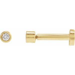 14K Yellow Gold .04 CT Natural Diamond Earring