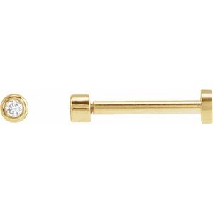 14K Yellow Gold .02 CT Natural Diamond Earring