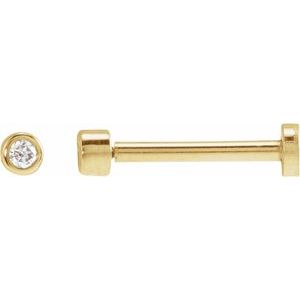 14K Yellow Gold .015 CT Natural Diamond Earring