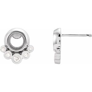 14K Yellow Gold Natural Opal & 1/8 CTW Natural Diamond Earrings – image 5
