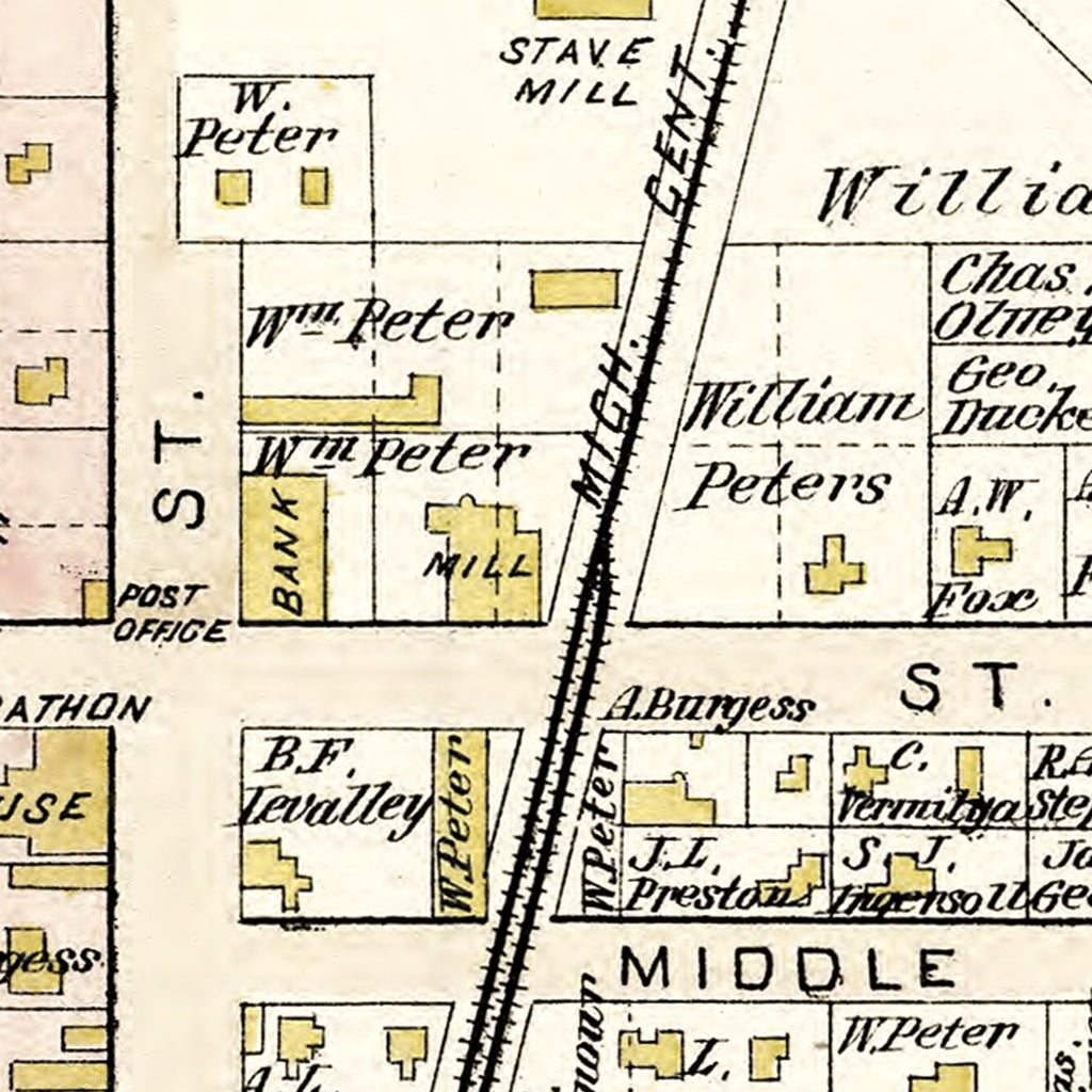 Vintage Map of Columbiaville, Michigan 1893