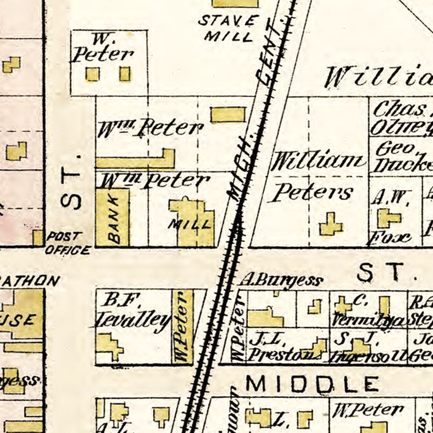 Vintage Map of Columbiaville, Michigan 1893
