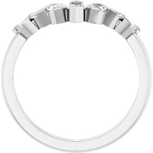Platinum 1/2 CTW Natural Diamond Contour Band
