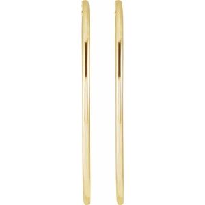 14K Yellow Tube 60 mm Hoop Earrings