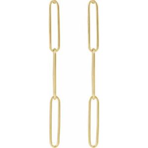 14K Yellow Paperclip-Style Earrings