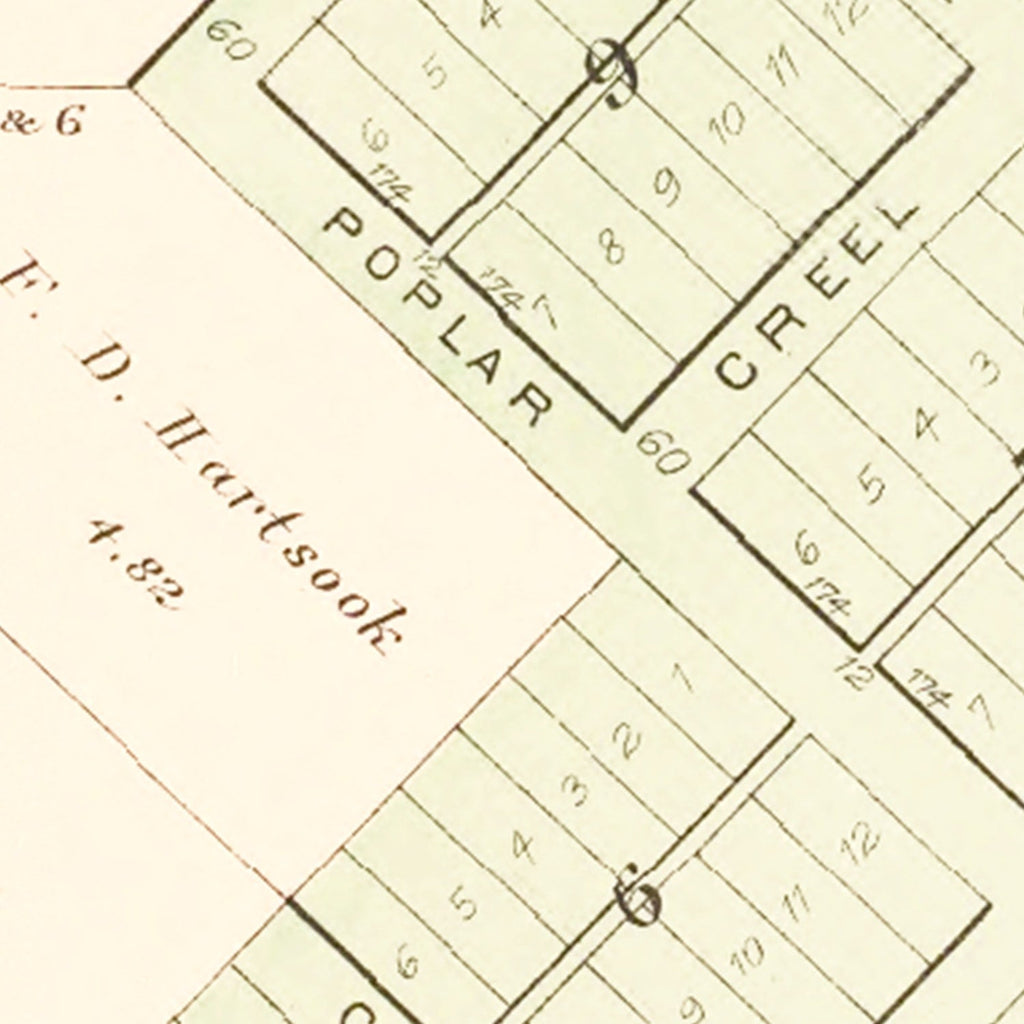 Vintage Map of Bardolph, Illinois 1893