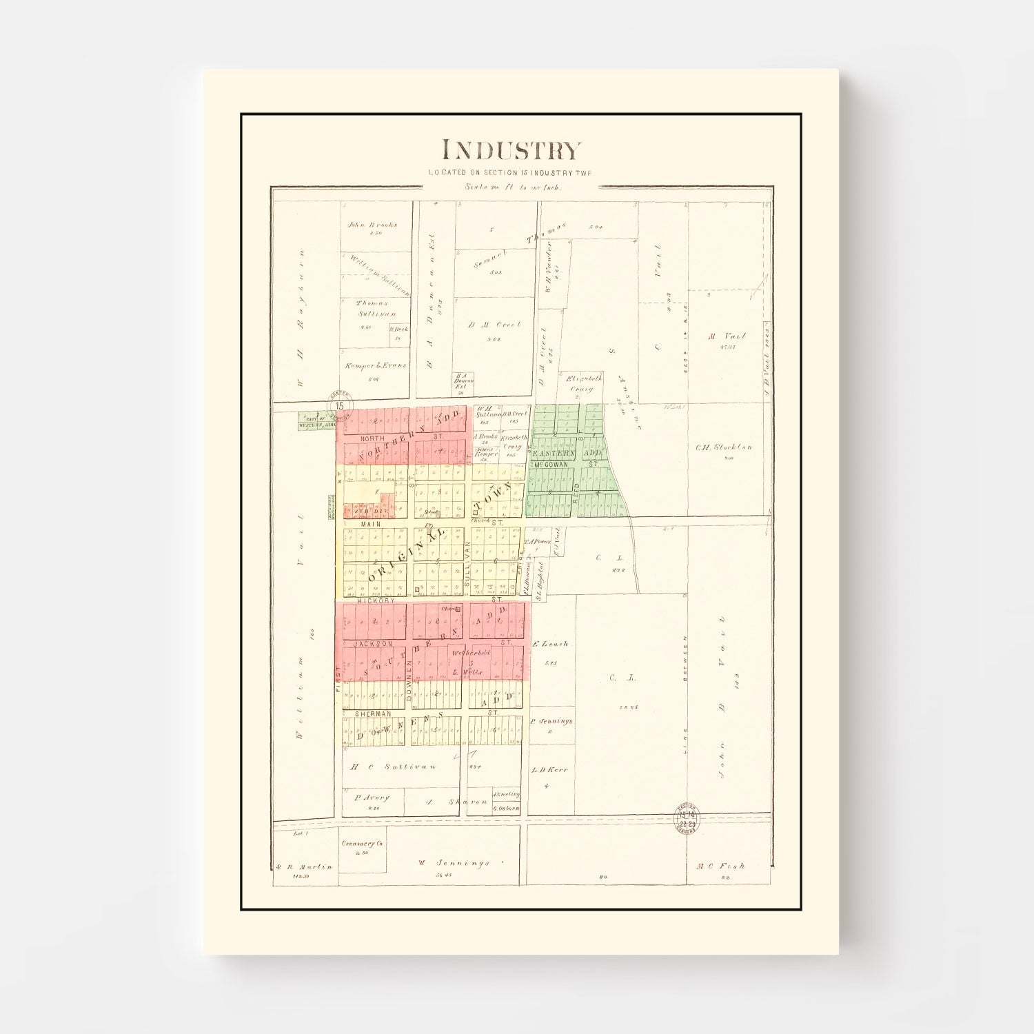 Vintage Map of Industry, Illinois 1893