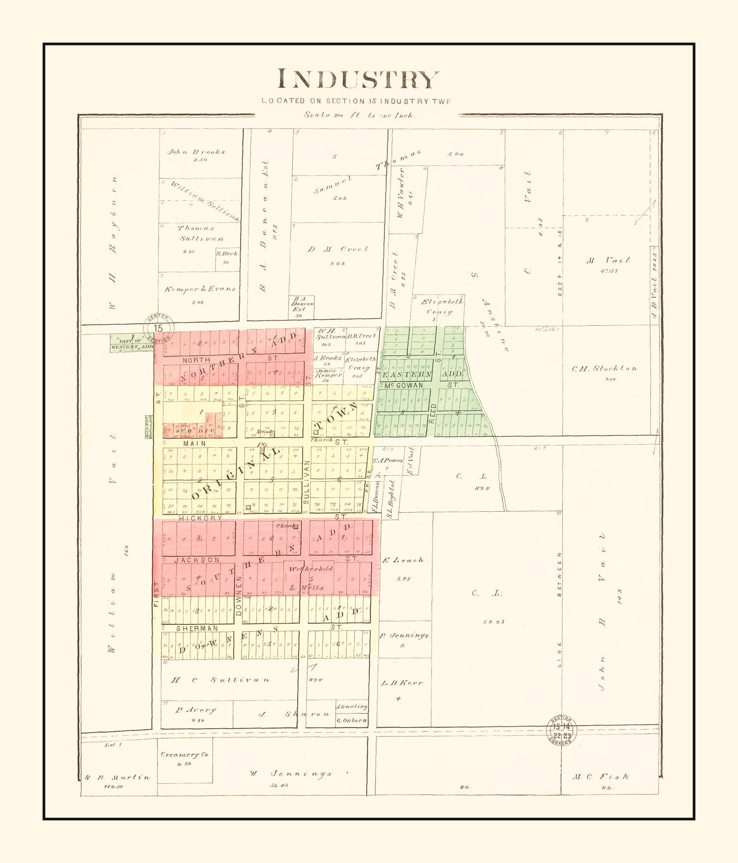 Vintage Map of Industry, Illinois 1893