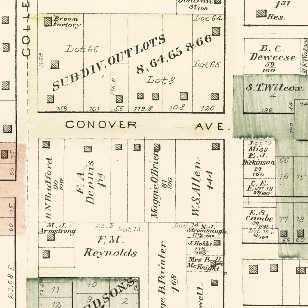 Vintage Map of Eureka, Illinois 1893