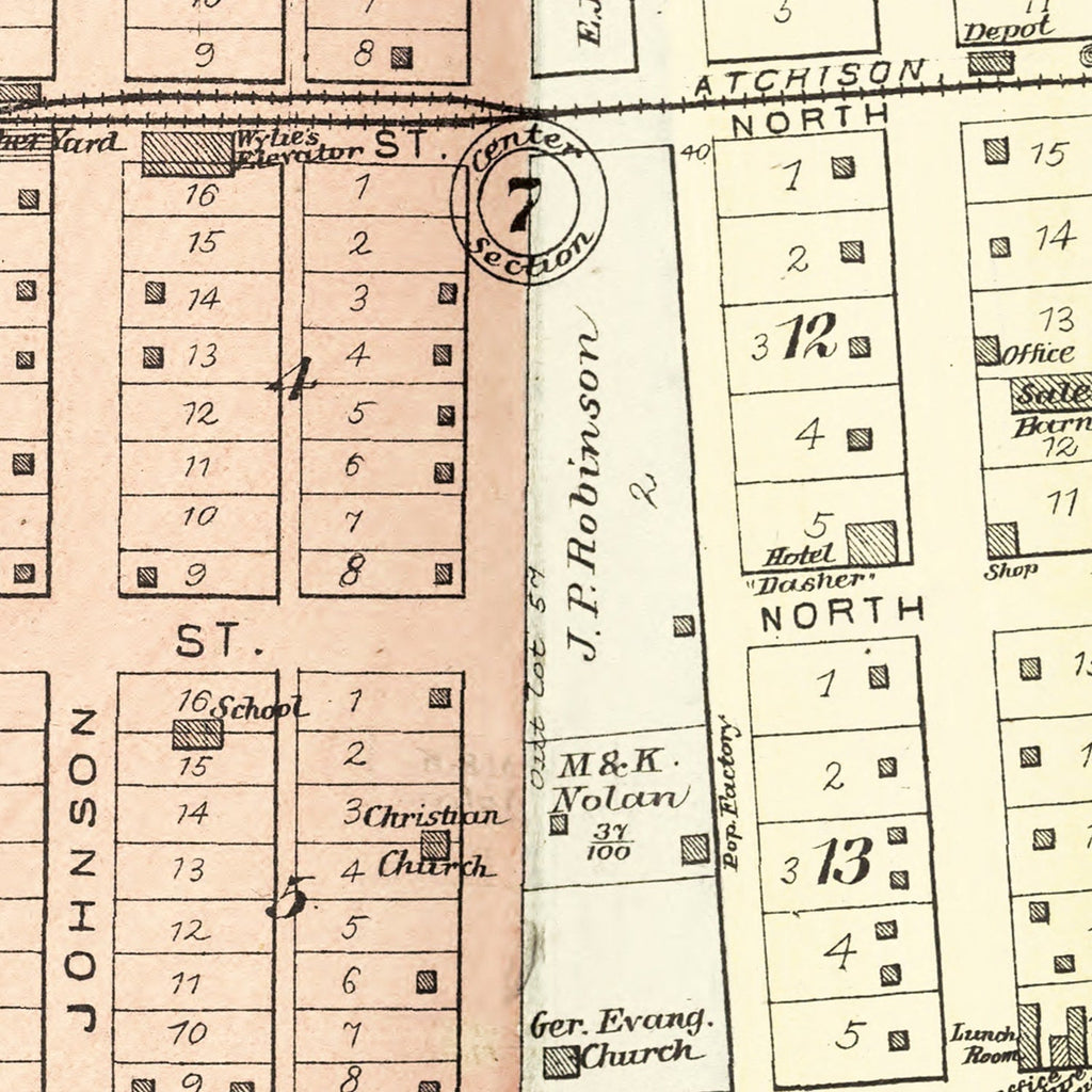 Vintage Map of Minonk, Illinois 1893