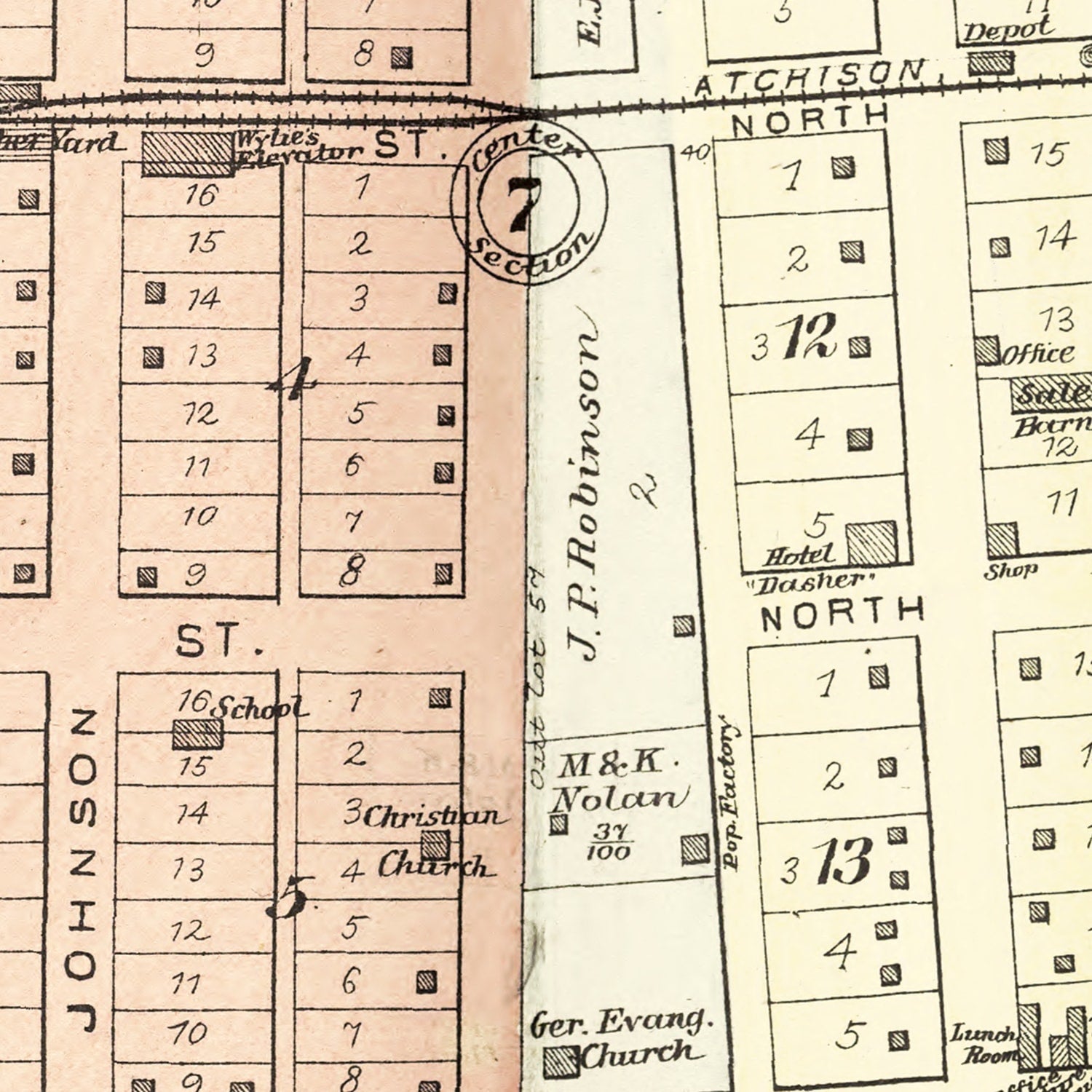 Vintage Map of Minonk, Illinois 1893