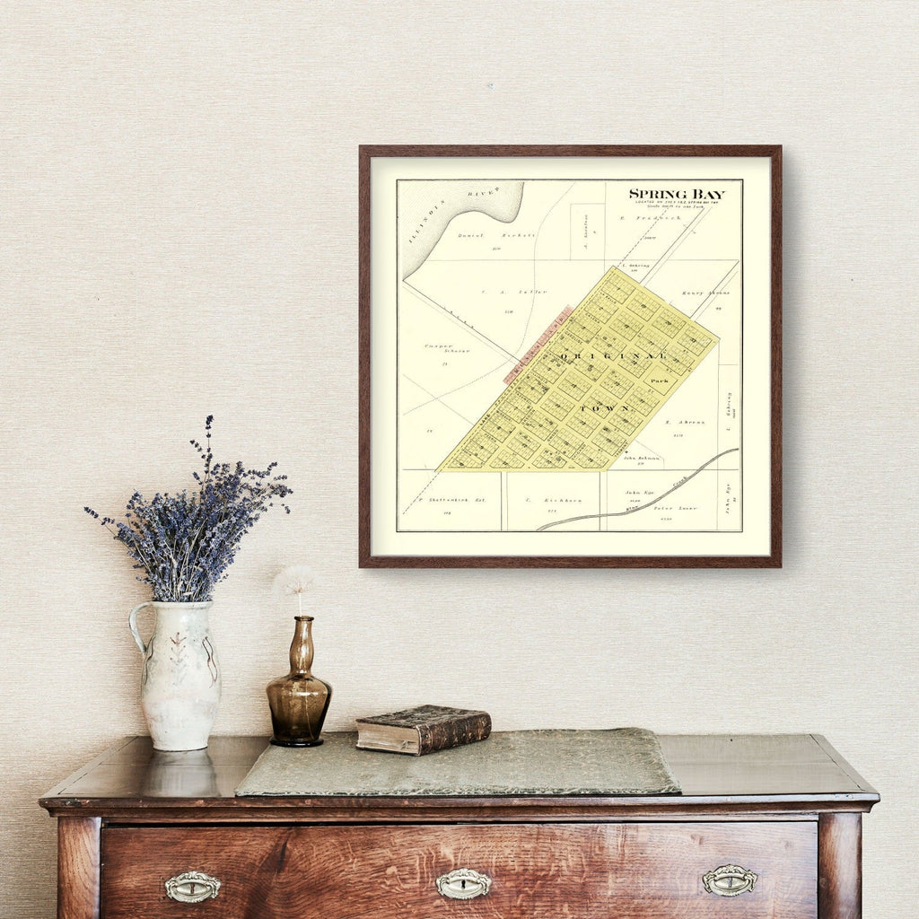 Vintage Map of Spring Bay, Illinois 1893