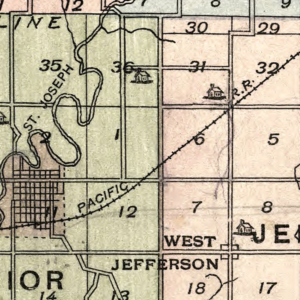 Vintage Map of Williams County, Ohio 1894