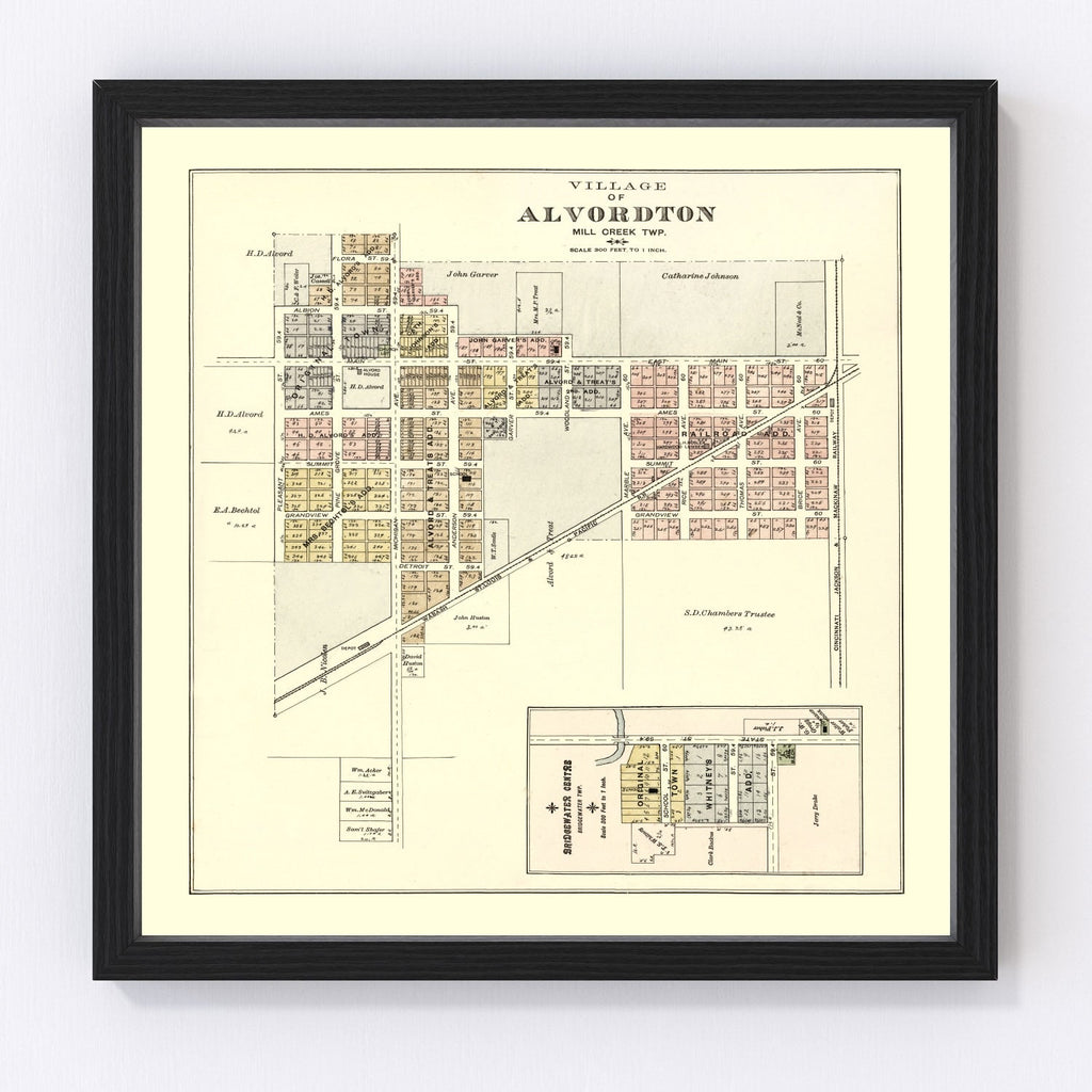 Vintage Map of Alvordton, Ohio 1894
