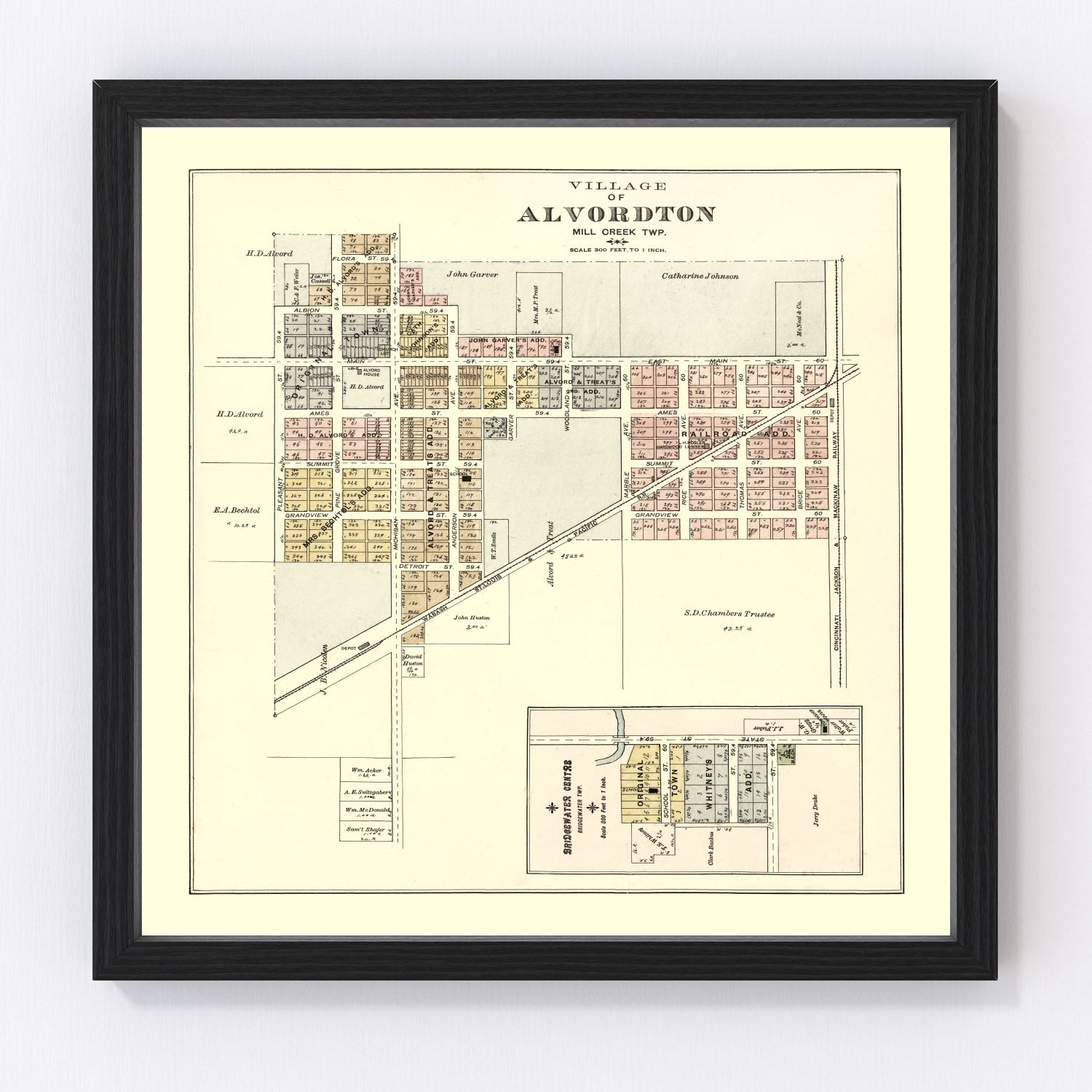 Vintage Map of Alvordton, Ohio 1894