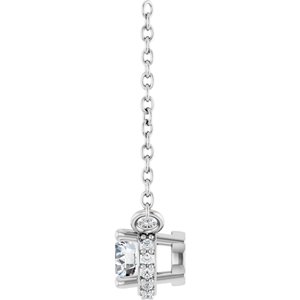 14K White Gold 1/4 CTW Natural Diamond Hidden Halo 18" Necklace