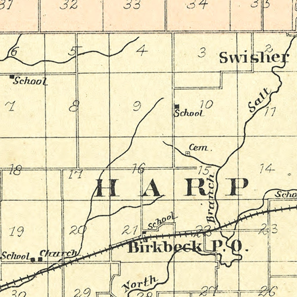 Vintage Map of De Witt County, Illinois 1894