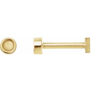 14K Yellow Gold 2.5 mm Round Rose-Cut Bezel-Set Stud Earring