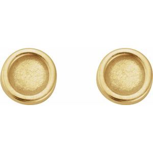 14K Yellow Gold 2.5 mm Round Rose-Cut Bezel-Set Stud Earring – image 2