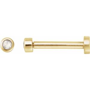 14K Yellow Gold .01 CT Rose-Cut Natural Diamond Stud Earring