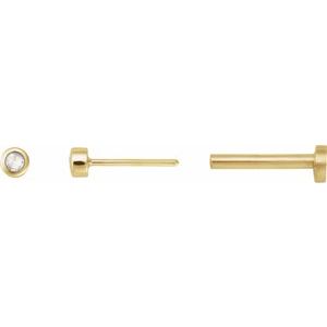 14K Yellow Gold .01 CT Rose-Cut Natural Diamond Stud Earring – image 3