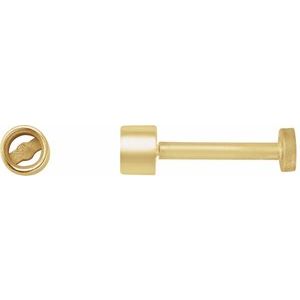 14K Yellow Gold 1.5 mm Round Rose-Cut Bezel-Set Stud Earring