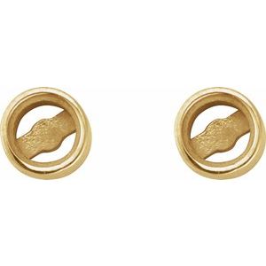14K Yellow Gold 1.5 mm Round Rose-Cut Bezel-Set Stud Earring – image 2