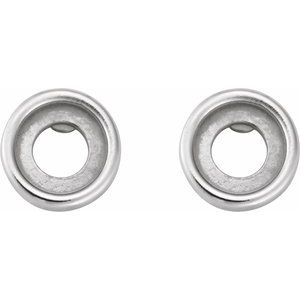 14K White Gold 4 mm Round Rose-Cut Bezel-Set Stud Earring – image 2