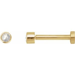 14K Yellow Gold .03 CT Rose-Cut Natural Diamond Stud Earring