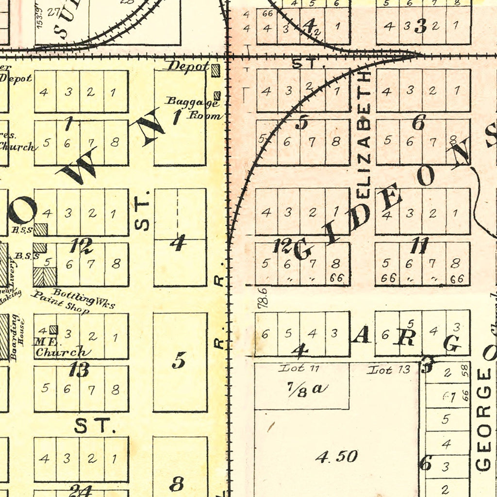 Vintage Map of Clinton, Illinois 1894