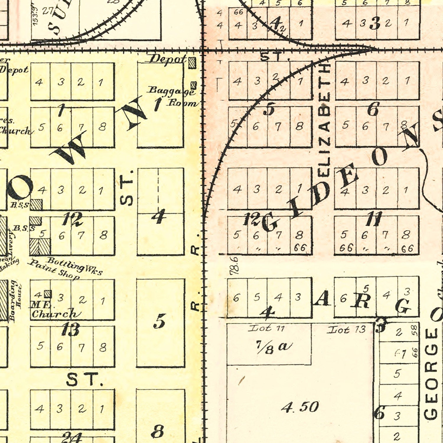 Vintage Map of Clinton, Illinois 1894