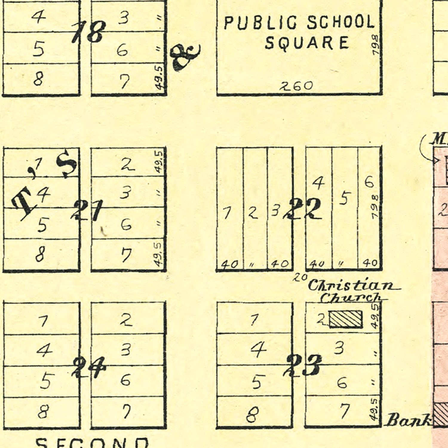 Vintage Map of Waynesville, Illinois 1894