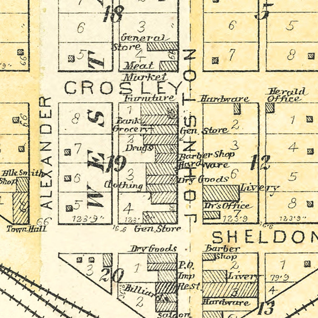 Vintage Map of Kenney, Illinois 1894