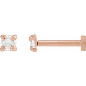 14K Rose Gold .04 CT Rose-Cut Natural Diamond Stud Earring