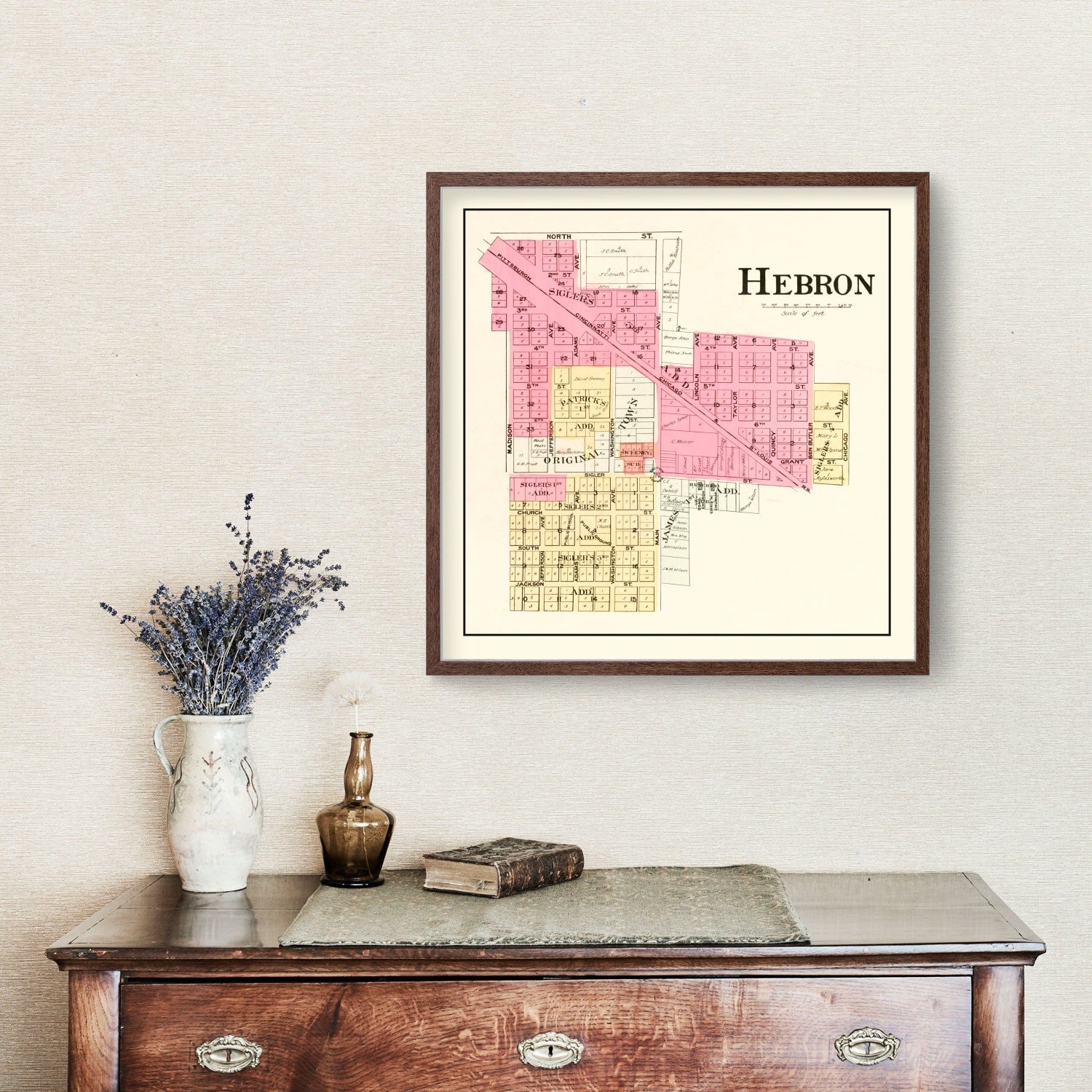 Vintage Map of Hebron, Indiana 1895